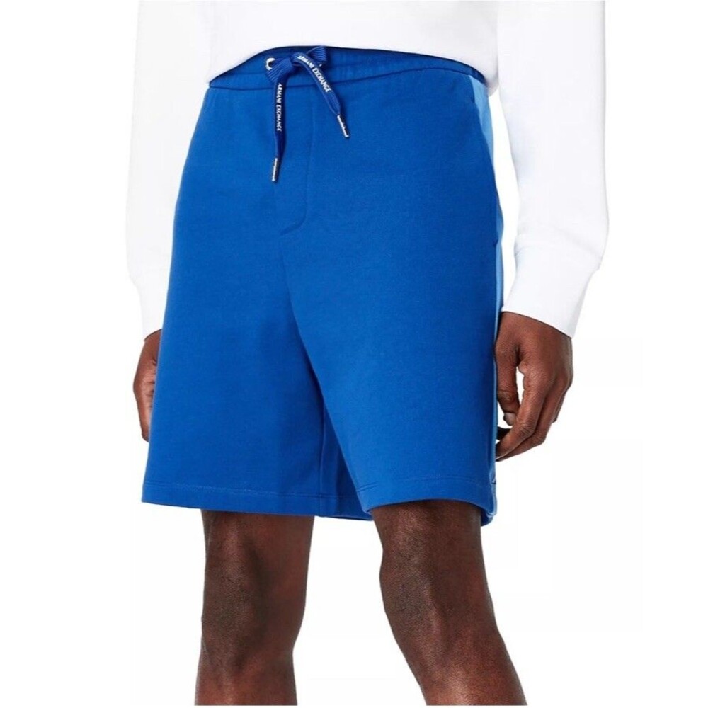 Armani Exchange $120 Men's Colorblocked Logo-Print Fleece Drawstring Shorts XL
